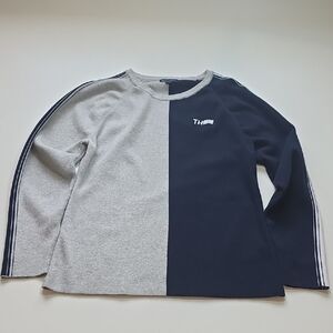 Tommy Hilfiger Kids Split Gray & Navy Long Sleeve Tee